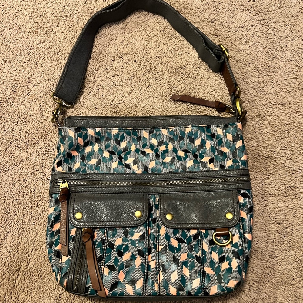 Fossil Crossbody leather and print